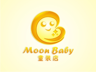 何嘉星的MOON BABY童裝店logo設(shè)計(jì)