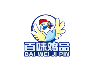 周金進的她他啃雞 卡通logo設計logo設計