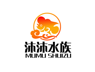 秦曉東的店名是沐沐水族logo設(shè)計