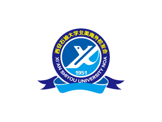 周金進的西安石油大學海外校友會徽章logo設計