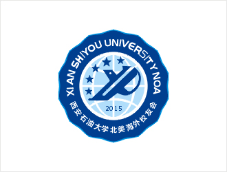 梁俊的西安石油大學海外校友會徽章logo設計