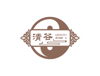 高雨婷的清谷芝麻粉印章字體logo設計