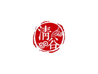 林穎穎的清谷芝麻粉印章字體logo設計