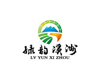 周金進的生態(tài)農業(yè)品牌logo 山水元素logo設計