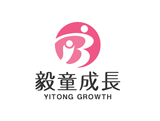 彭波的毅童成長 兒童母嬰卡通商標(biāo)logo設(shè)計(jì)