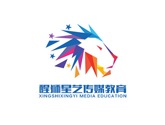 吳曉偉的醒獅星藝傳媒教育 動(dòng)物頭像logologo設(shè)計(jì)