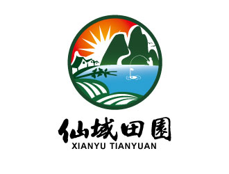 連杰的仙域田園山水畫logologo設(shè)計