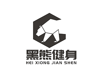 盛銘的黑熊健身logo設計