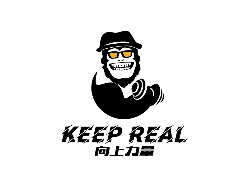 秦光華的中文名：向上力量 英文名：keep reallogo設(shè)計