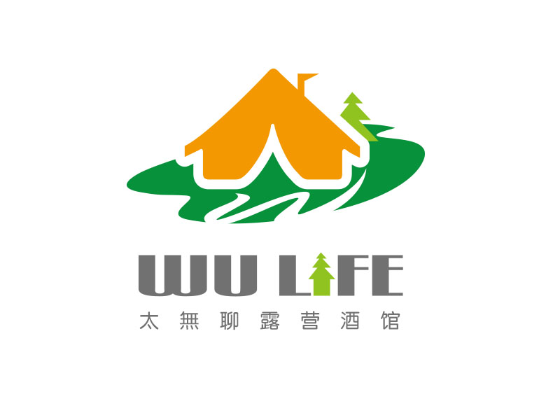 朱紅娟的太無聊露營酒館 WU LIFElogo設(shè)計(jì)